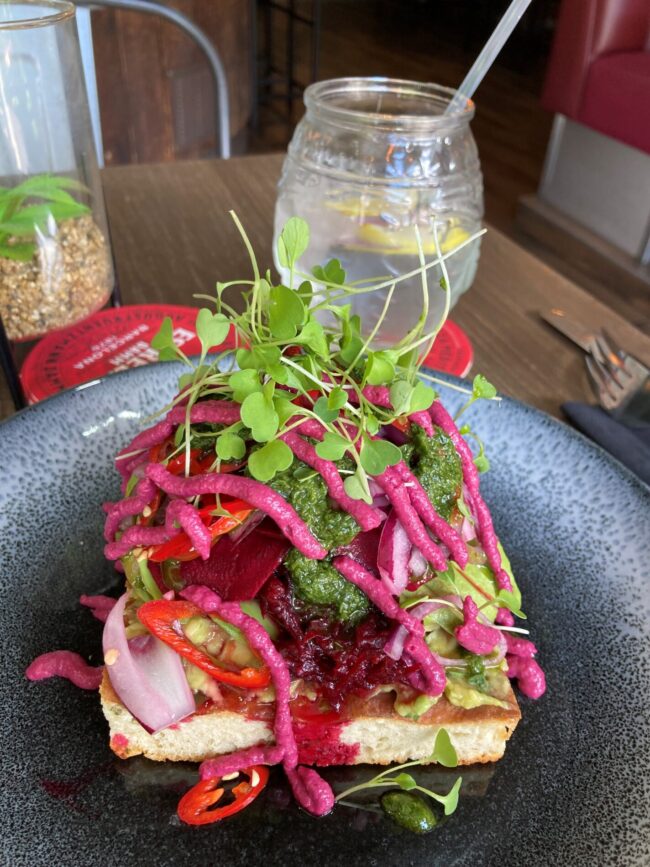 Focaccia Flatbread Images of a plate of food ordered at new Darwen restaurant CDJ.